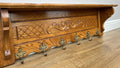 Coat Rack Vintage French Oak Wall Mounted 6 Hooks Carved Rack Hanger LOT 62094
