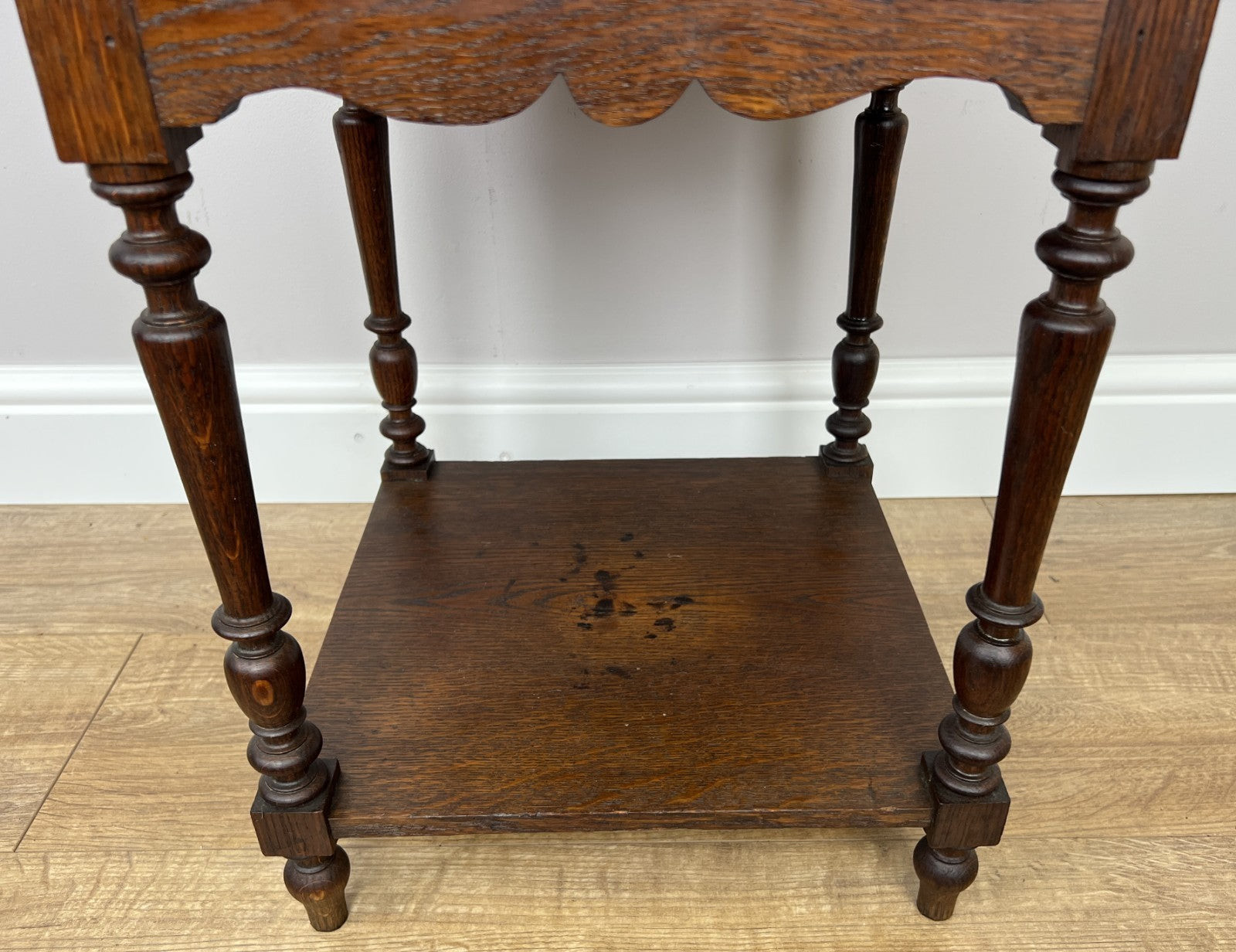 Bedside Table Antique French Style Marble Top Oak Cabinet Nightstand LOT 62467