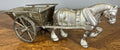 Figurine Horse Cart Vintage Style Metal Horse Drawn Wagon Sculpture LOT 46786