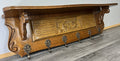 French Vintage Style Coat Rack Oak 6 Hooks Ornate Wall Shelf Coat LOT 46922