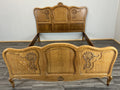 Bed Vintage French Louis XVI Double Bed Frame Oak Carved Headboard LOT 46150