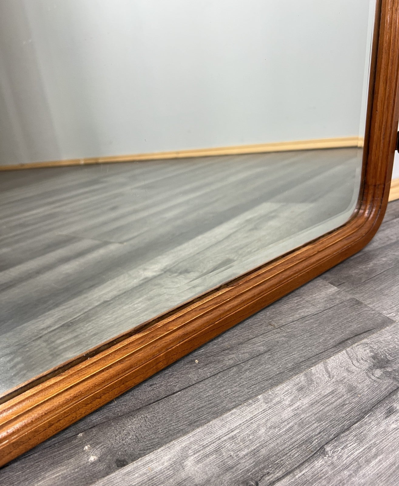 Vintage French Style Carved Wall Mirror Ornate Oak Wall Frame LOT 47755