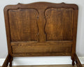 Bed Vintage French Louis XVI Oak Single Bed Frame Carved Headboard LOT 63894