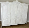 Wardrobe Vintage French Louis XVI Shabby Chic Four Door Oak Armoire LOT 61650
