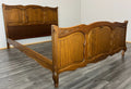 Bed Vintage French Louis XVI Double Bed Frame Oak Carved Headboard LOT 32632