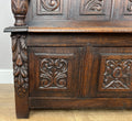 Monks Bench Antique French Style Oak Storage Hall Seat Coffee Bench LOT 629810