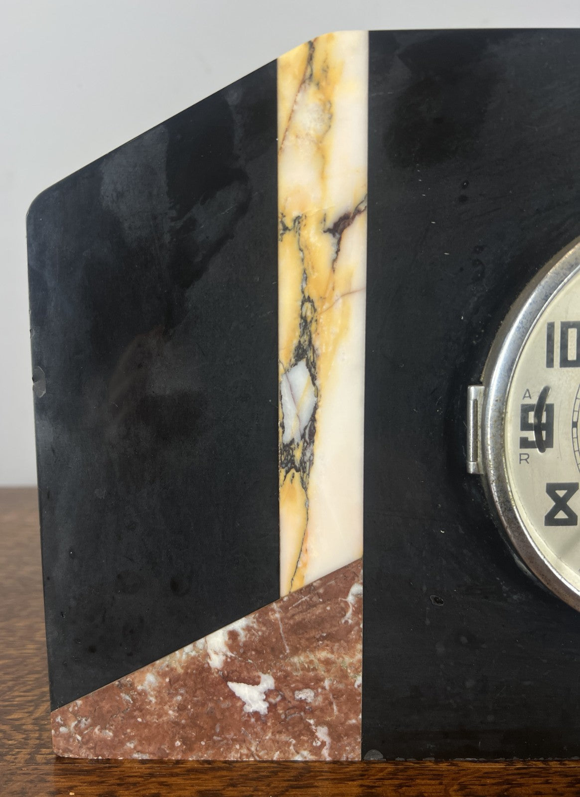 Clock Vintage French Style Art Deco Marble Mantel Clock Set LOT 47644