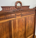 Bed Antique French Style Oak Double Bed Frame Carved Headboard LOT 609414