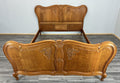 Bed Frame Vintage French Louis XVI Style Oak Double Carved Panel LOT 4086