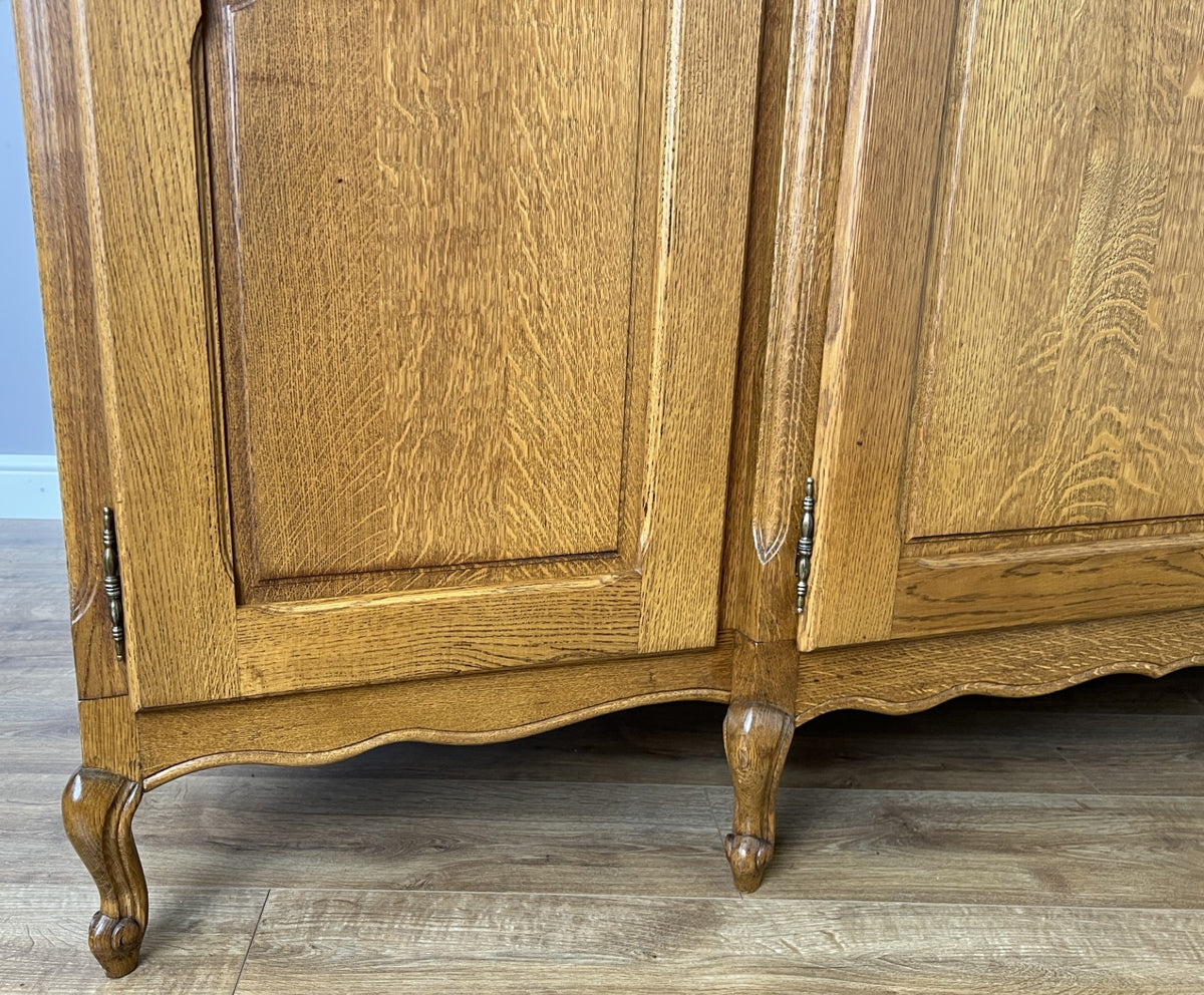 Wardrobe Vintage French Louis XVI Style Oak Four Door Carved Armoire LOT 64556