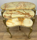 Nested Tables Vintage French Marble Onyx Brass Tables Set LOT 49702