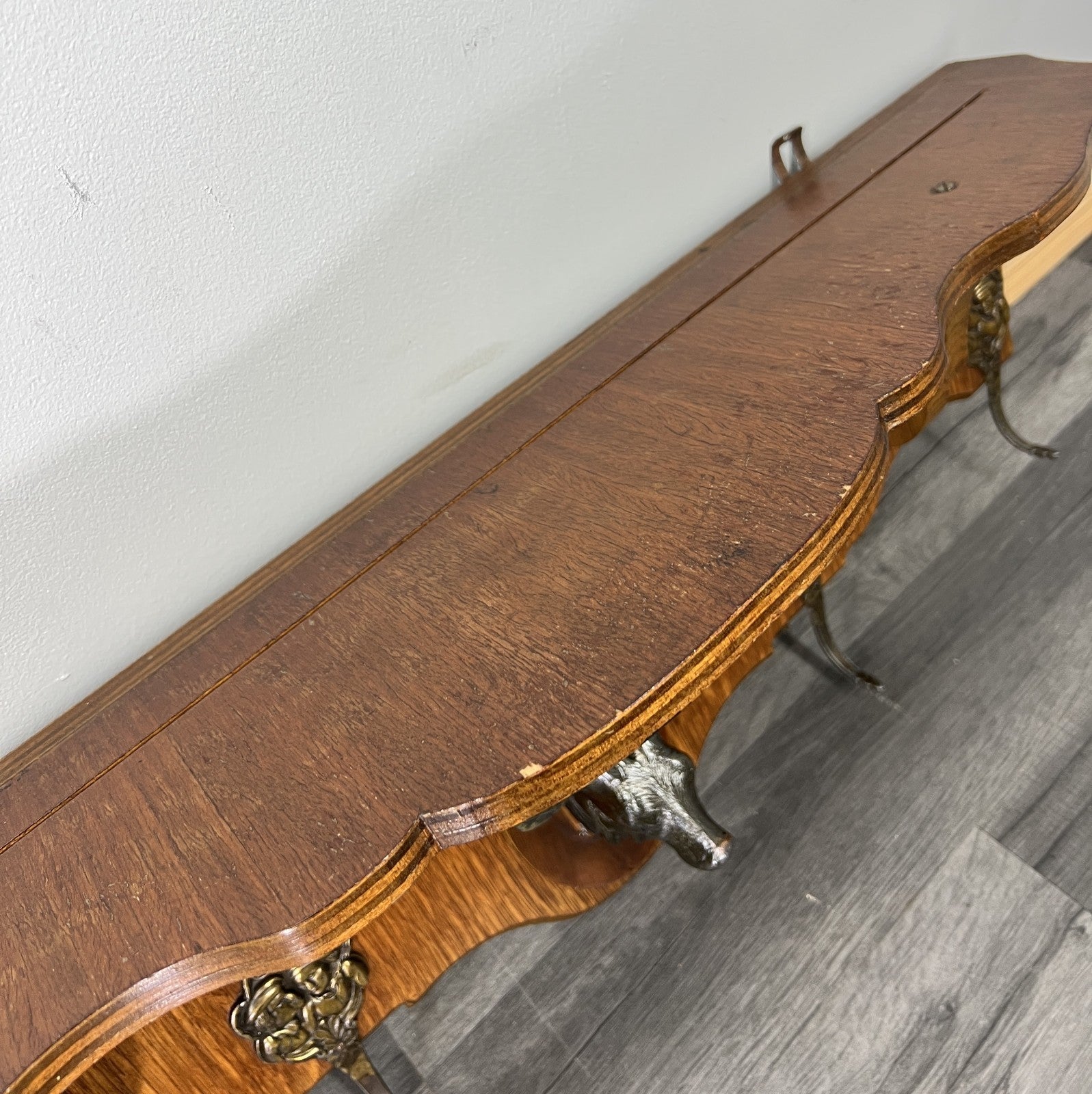 French Vintage Style Coat Rack 4 Hooks Ornate Wall Shelf Coat LOT 47278