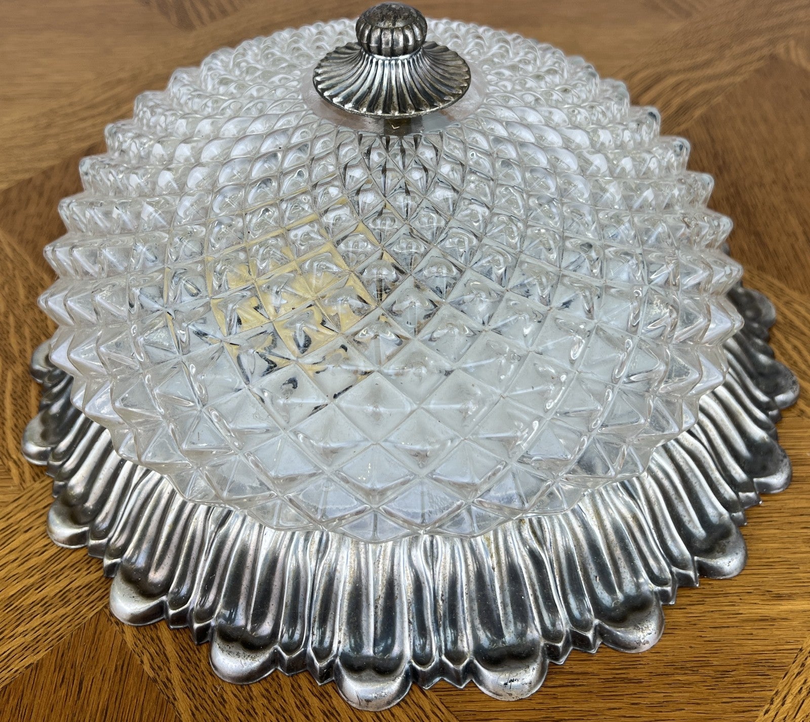 Ceiling Lamp Vintage French Pendant Glass Flush Mount Light Fixture LOT 60641