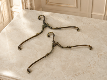 Clothes Hangers Vintage Style Brass Set of Two Ornate Hangers LOT 6432