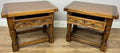 Pair of Bedside Tables Vintage French Oak Nightstands Carved Cabinets LOT 62122