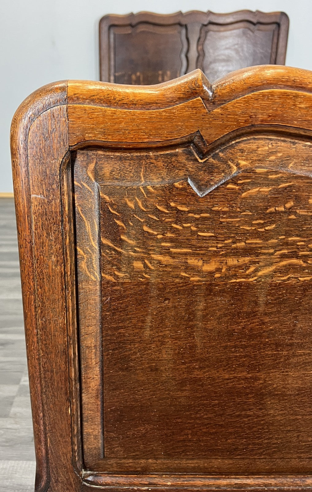 Bed Vintage French Louis XVI Single Bed Frame Oak Carved Headboard LOT 45924