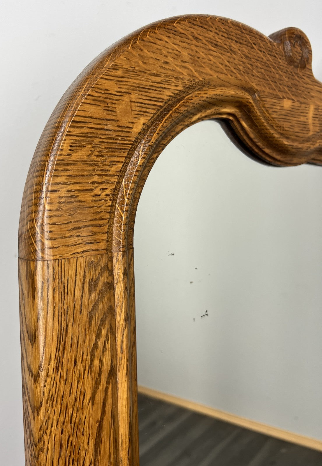 Vintage French Style Carved Wall Mirror Oak Ornate Wall Frame LOT 45454