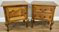 Pair of  Bedside Tables Vintage French Louis Oak Nightstands Cabinets LOT 49111
