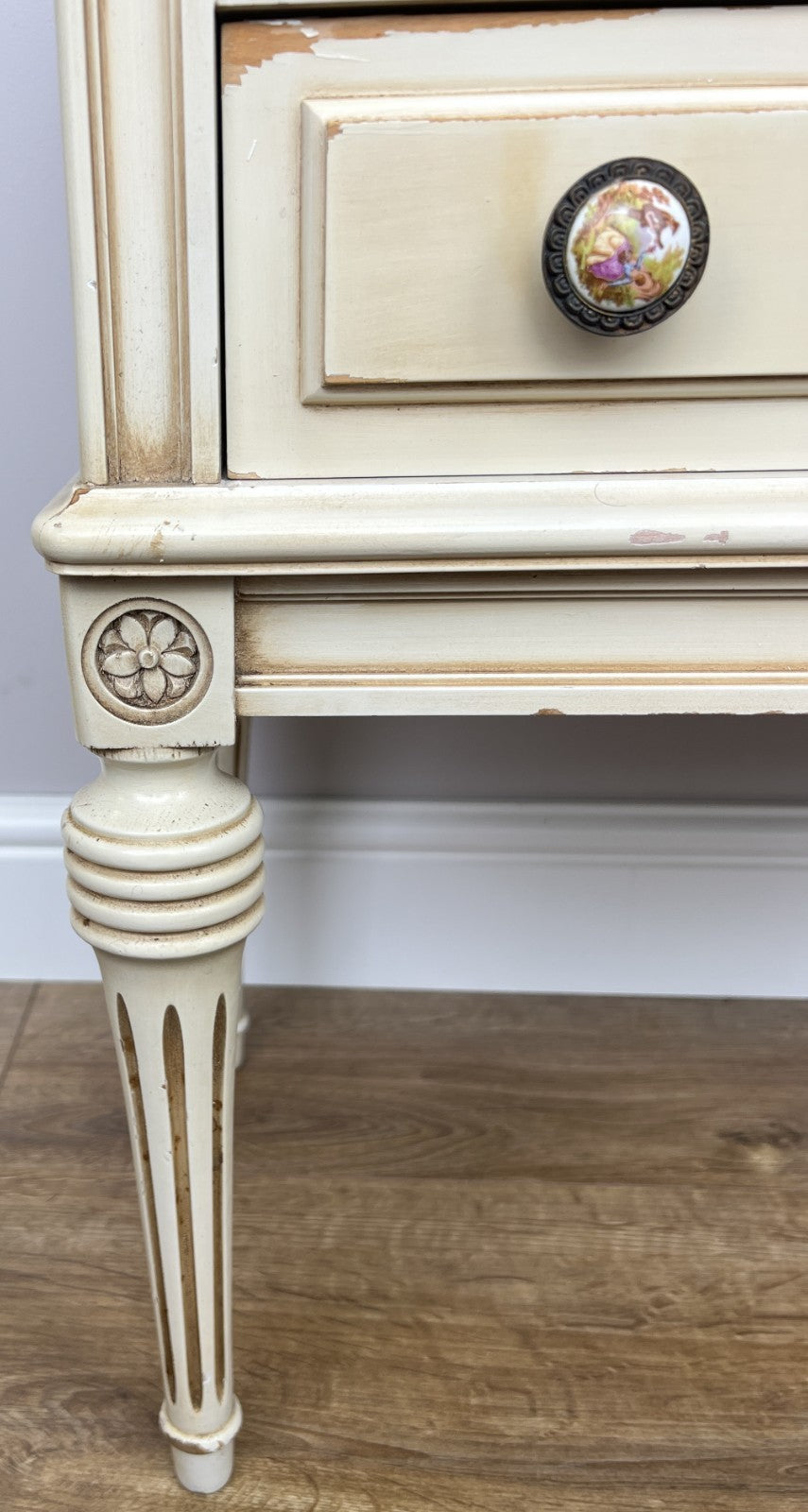 Pair of Bedside Tables Vintage French Shabby Chic Nightstands Cabinets LOT 62286