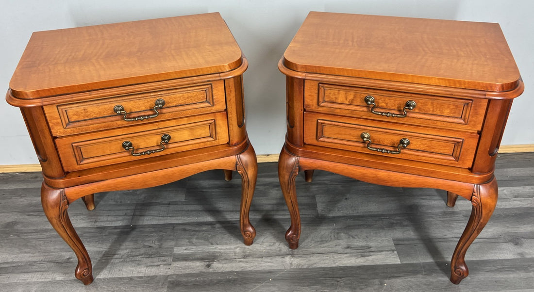 Pair of Bedside Tables Vintage French Louis XVI Nightstands Cabinets LOT 44480