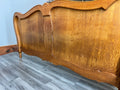 Bed Frame Vintage French Louis XVI Style Oak Double Carved Panel LOT 4086