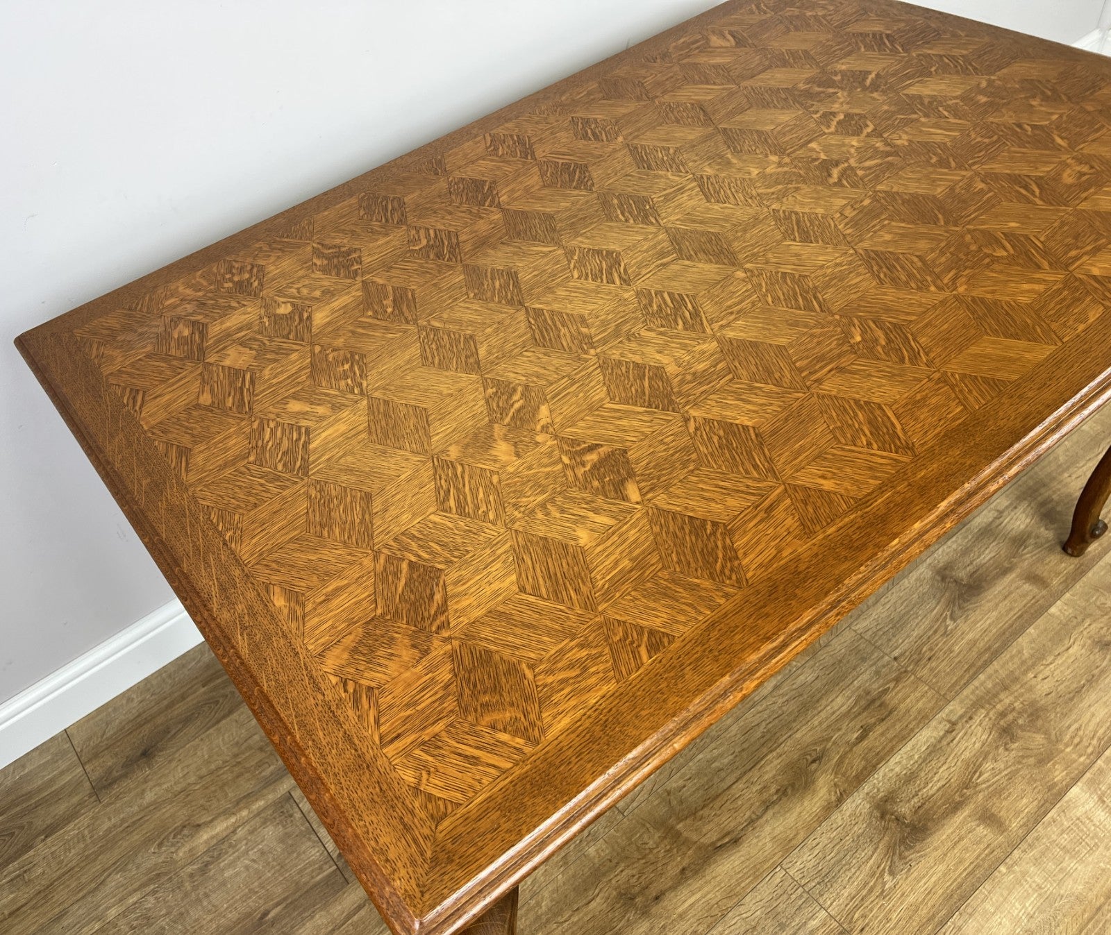 Dining Table Vintage French Louis XVI Carved Oak Extendable Table LOT 63569