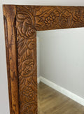 Mirror Antique French Style Wall Mirror Oak Carved Decorative Frame LOT 61859