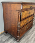 Chest of Drawers Antique French Burr Style 4 Drawers Carved Cabinet LOT 44979
