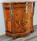Cabinet Vintage French Marble Top Inlaid Sideboard with Brass Ormolu LOT 42842