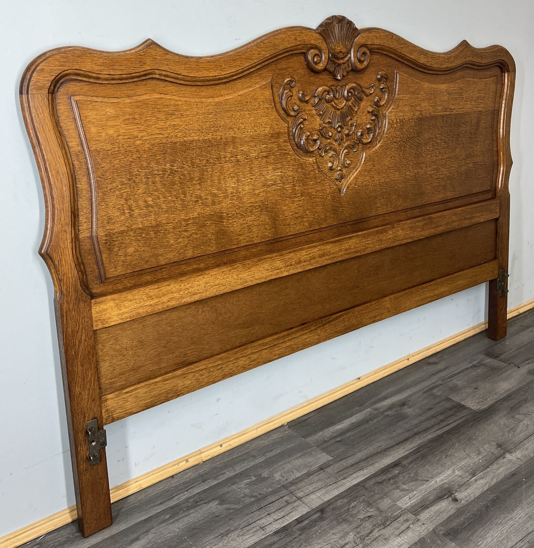 Headboard Vintage French Louis XVI Oak Carved  Double Bed Headboard LOT 47500