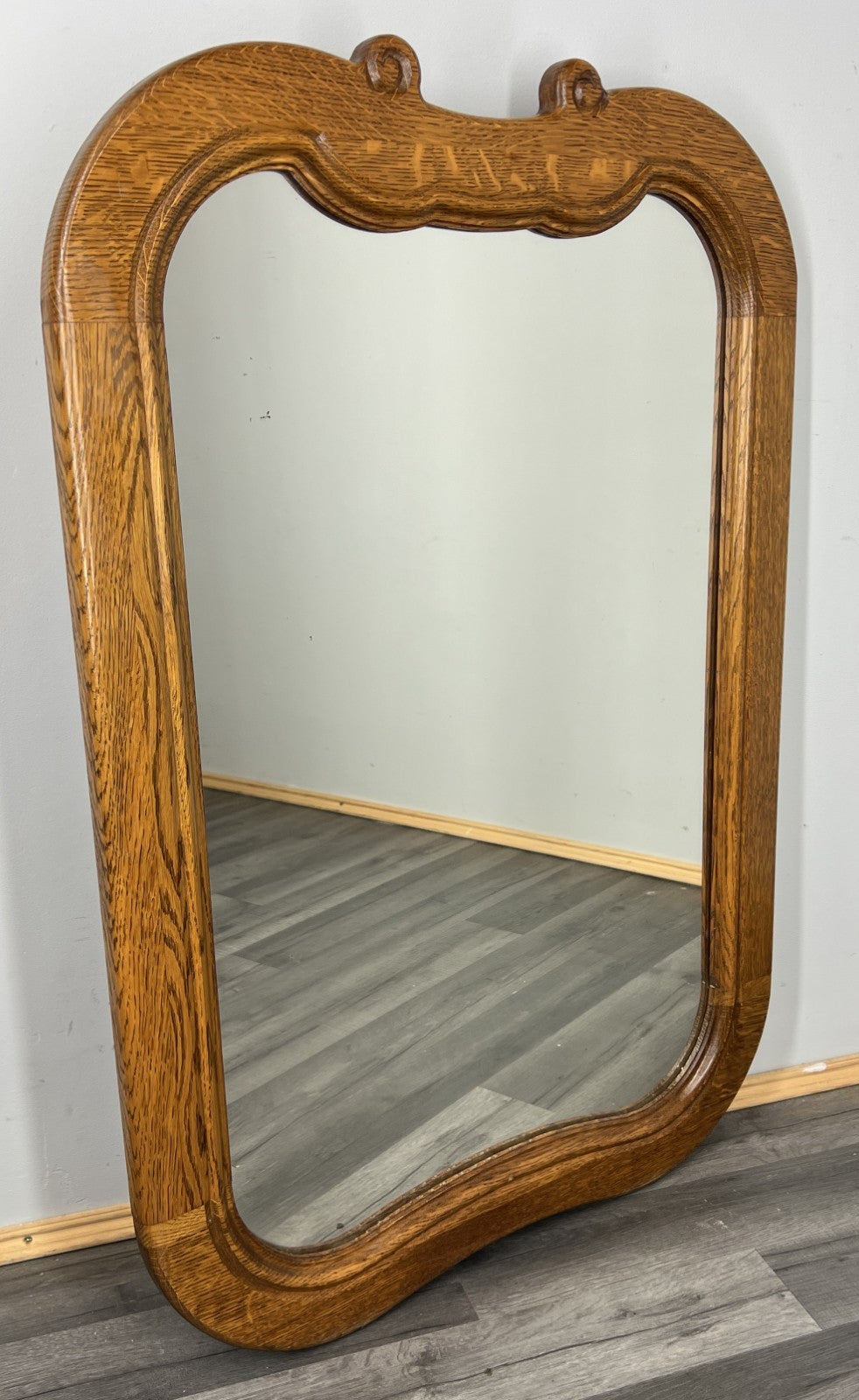 Vintage French Style Carved Wall Mirror Oak Ornate Wall Frame LOT 45450