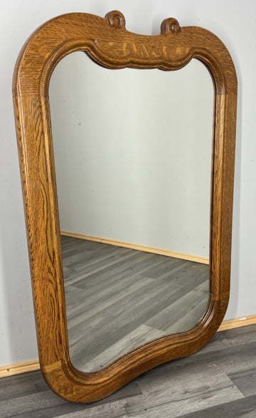 Vintage French Style Carved Wall Mirror Oak Ornate Wall Frame LOT 45450