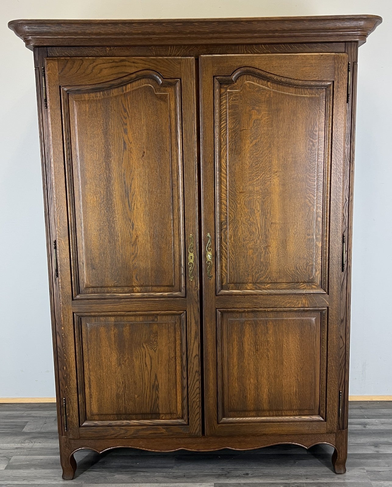 Wardrobe Vintage French Louis XVI Oak Double Door Carved Armoire LOT 48020