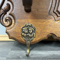 French Vintage Style Coat Rack Oak 7 Hooks Ornate Wall Shelf Coat LOT 47375