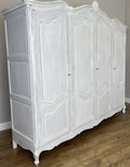 Wardrobe Vintage French Louis XVI Shabby Chic Four Door Oak Armoire LOT 61651