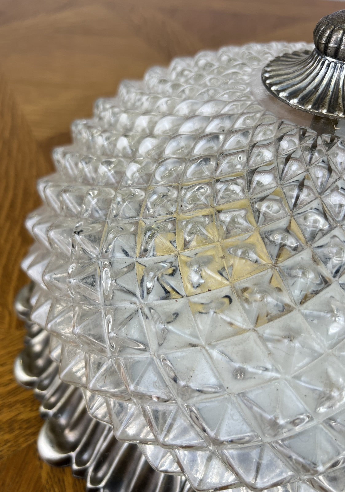 Ceiling Lamp Vintage French Pendant Glass Flush Mount Light Fixture LOT 60645