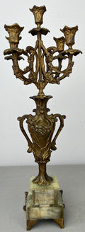 Candelabra Antique French Style Brass Marble Five Arm Candle Holder LOT 6488