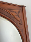 Mirror Antique French Style Oak Arched Carved Large Wall Mirror LOT 6530