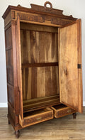 Wardrobe Antique French Two Door Oak Mirrored Carved Armoire Cabinet LOT 608215