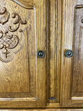 Cabinet Vintage French Louis XIV Style Oak Sideboard Carved Cabinet LOT 16463