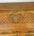 Secretaire Writing Desk Vintage French Louis Oak Rare Bureaux Cabinet LOT 49353