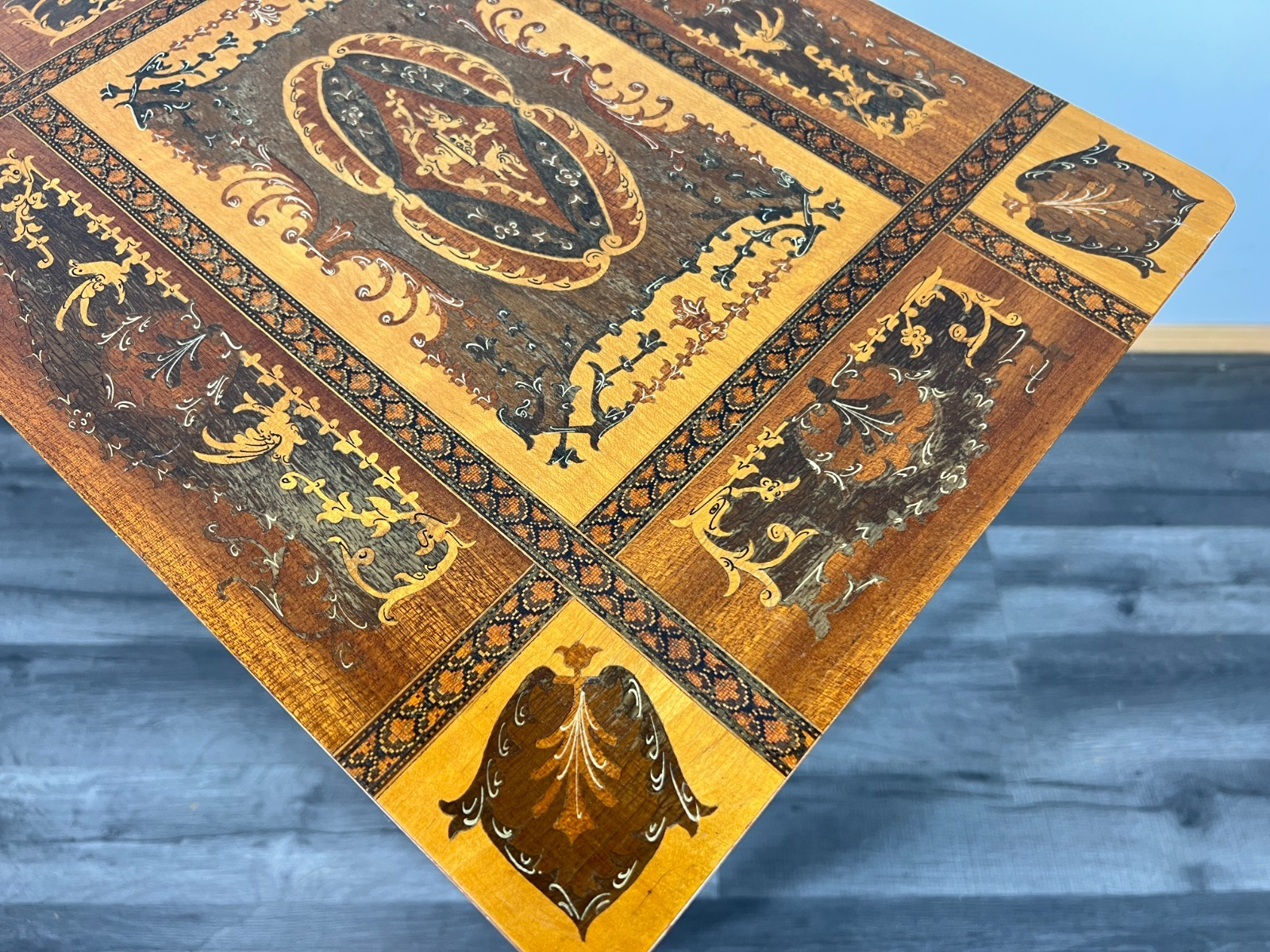 Vintage French Jewellery Table Marquetry Inlaid Music Box Cabinet LOT 42595