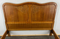 Bed Vintage French Louis XVI Oak Double Bed Frame Carved Headboard LOT 29646