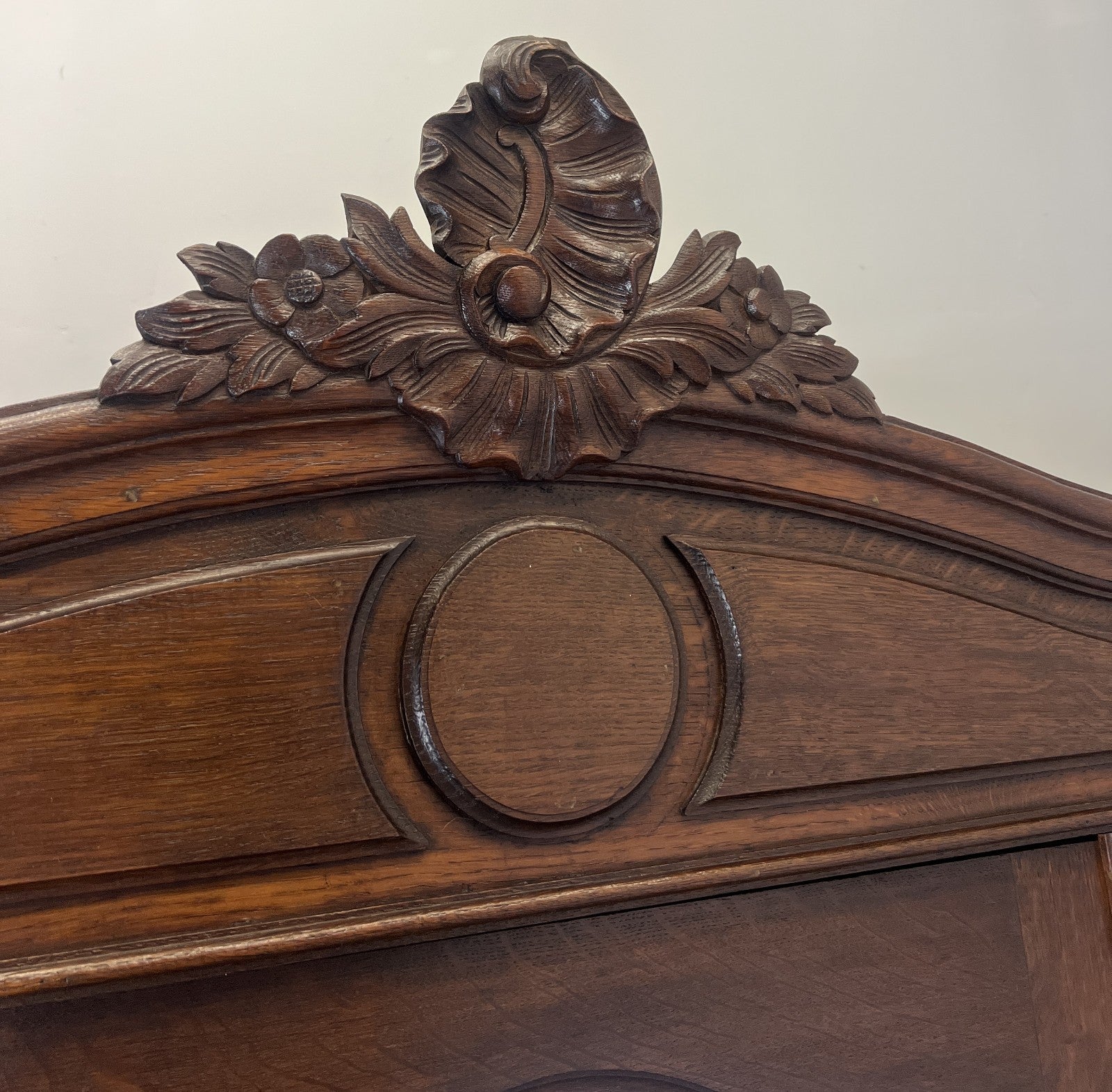 Wardrobe Antique French Style Oak Mirrored Door Carved Armoire LOT 47968