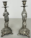 Pair of Candle Holders Vintage French Style Figural Design Candlesticks LOT 6471