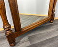 Mirror Vintage French Solid Oak Wall Mirror Turned Spindle Frame LOT 36385