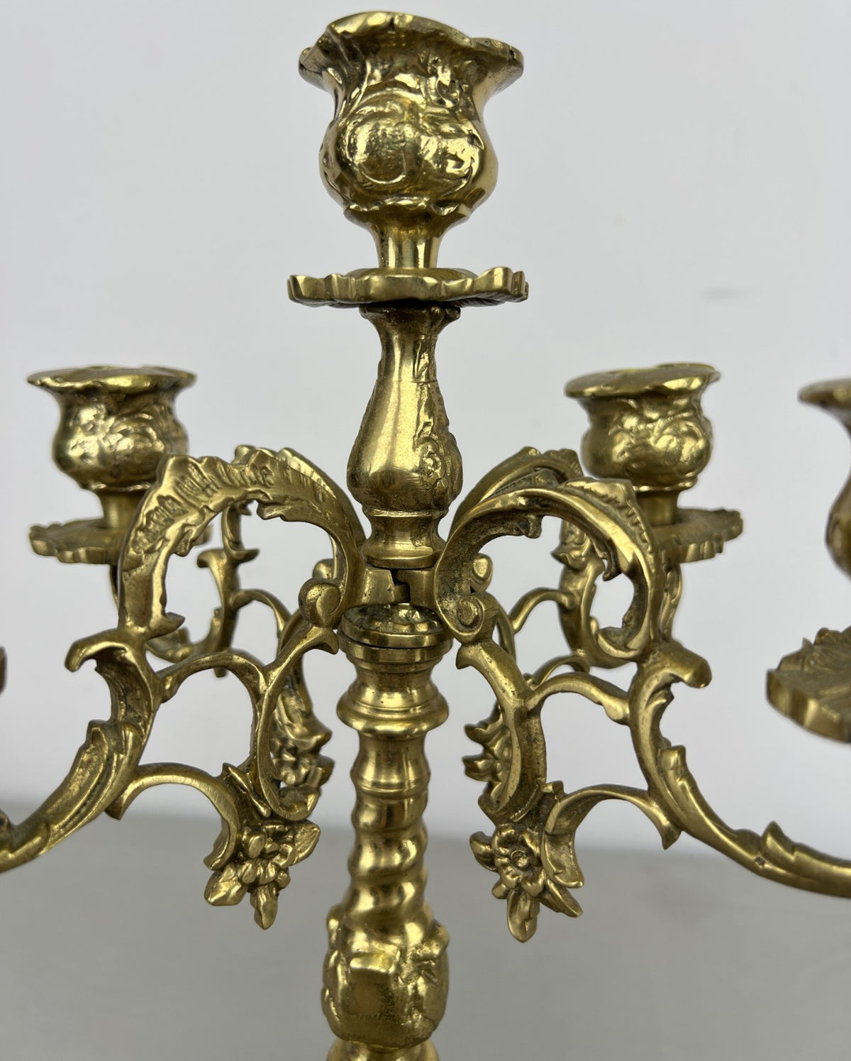 Candelabra Vintage French Style Brass Five Arm Ornate Candle Holder LOT 64237