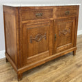 Cabinet Antique French Style Marble Top Oak Sideboard Carved Cupboard LOT 62842