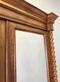 Wardrobe Antique French Oak Two Door Mirrored Carved Armoire Cabinet LOT 612411