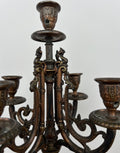 Candelabra Antique French Brass Marble 5 Arm Ornate Candle Holder LOT 49364